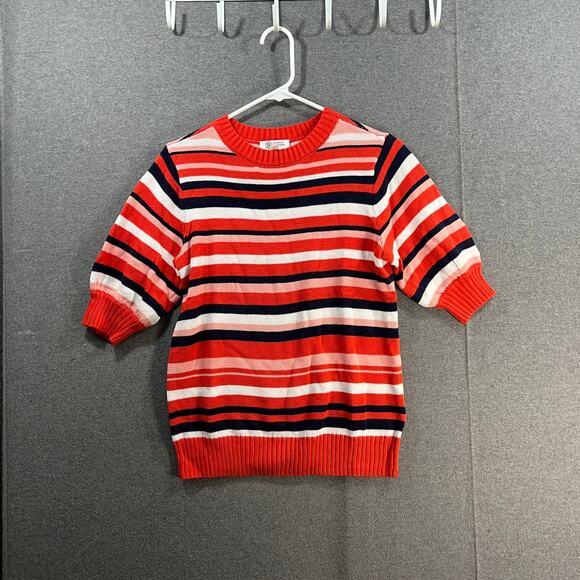 Candace Cameron Bure Summer Sweater with Puff Sleeve Cherry Size XXS - Picture 1 of 8